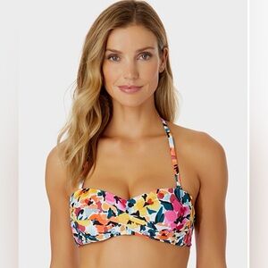 Anne Cole Women's Liz Twisted Bandeau Bikini Top Size M NWT